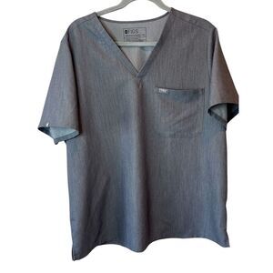 FIGS Technical Collection Scrub Top Women’s XXL Gray Catarina One Pocket